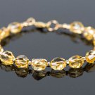 Citrine Barrel 6-8mm Faceted beads adjustable stacking bracelet
