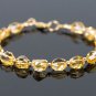 Citrine Barrel 6-8mm Faceted beads adjustable stacking bracelet