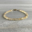 Citrine Rondelle 4mm Faceted beads adjustable stacking bracelet