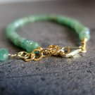 Emerald Rondelle 4mm Faceted beads adjustable stacking bracelet
