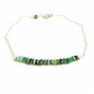 Emerald Rondelle 3.5mm Rough beads adjustable stacking bracelet