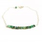 Emerald Rondelle 3.5mm Rough beads adjustable stacking bracelet