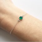 Green Agate Round 6mm Smooth beads adjustable stacking bracelet