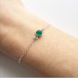 Green Agate Round 6mm Smooth beads adjustable stacking bracelet