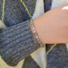 Grey Quartz Round 6mm Smooth beads adjustable stacking bracelet