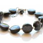Hypersthene Coin 10mm Smooth beads adjustable stacking bracelet