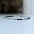 Indicolite Round 2mm Faceted beads adjustable stacking bracelet
