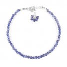 Iolite Round 2.5-3mm Faceted beads adjustable stacking bracelet