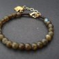Labradorite Round 8mm Smooth beads adjustable stacking bracelet