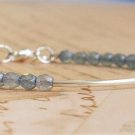 Labradorite Drum 4mm Faceted beads adjustable stacking bracelet