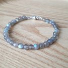 Labradorite Round 6mm Smooth beads adjustable stacking bracelet