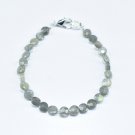 Labradorite Coin 6mm Faceted beads adjustable stacking bracelet