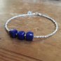 Lapis Lazuli Box 8mm Faceted beads adjustable stacking bracelet