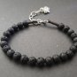 Lava Stone Round 6mm  Smooth beads adjustable stacking bracelet