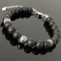 Lava Stone Round 10mm Smooth beads adjustable stacking bracelet
