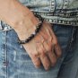 Lava Stone Round 10mm Smooth beads adjustable stacking bracelet