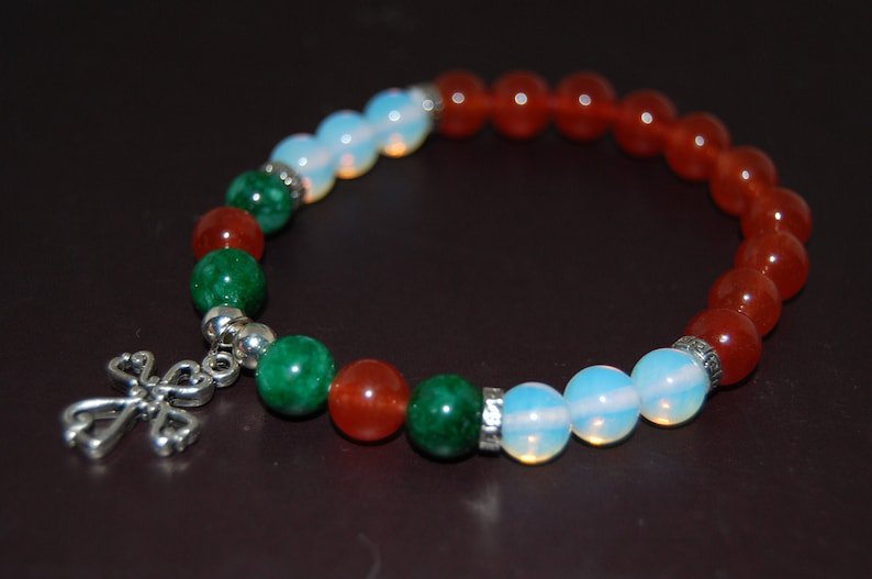 Multi Agate Round 8mm Smooth beads adjustable stacking bracelet