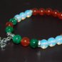 Multi Agate Round 8mm Smooth beads adjustable stacking bracelet