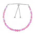 Pink Opal Round 2-3mm Smooth beads adjustable stacking bracelet
