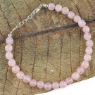 Rose Quartz Round 6mm Smooth beads adjustable stacking bracelet