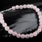 Rose Quartz Round 6mm Smooth beads adjustable stacking bracelet