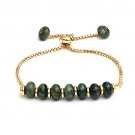 Vesonite Rondelle 6mm Smooth beads adjustable stacking bracelet