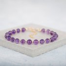 Amethyst Round 4.5-5mm Smooth beads adjustable stacking bracelet