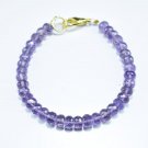 Amethyst Rondelle 6mm Faceted beads adjustable stacking bracelet