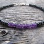 Amethyst Round 3.5-4mm Smooth beads adjustable stacking bracelet