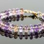 Ametrine Rondelle 8mm Faceted beads adjustable stacking bracelet