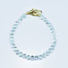 Aquamarine Coin 4.5mm Faceted beads adjustable stacking bracelet