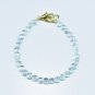 Aquamarine Coin 4.5mm Faceted beads adjustable stacking bracelet