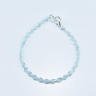 Aquamarine Drop 3X5mm Faceted beads adjustable stacking bracelet