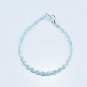 Aquamarine Drop 3X5mm Faceted beads adjustable stacking bracelet