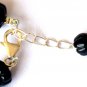 Black Onyx Pumpkin 8mm Carved beads adjustable stacking bracelet