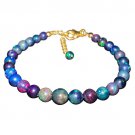 Black Opal Round 5-8mm Smooth beads adjustable stacking bracelet
