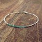 Emerald Rondelle 2.5mm Smooth beads adjustable stacking bracelet