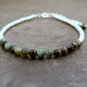Emerald Round 4-4.5mm Faceted beads adjustable stacking bracelet