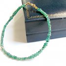 Emerald Rondelle 2-3mm Smooth beads adjustable stacking bracelet