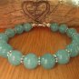 Green Agate Round 12mm Smooth beads adjustable stacking bracelet