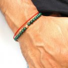 Green Eliate Round 4mm Smooth beads adjustable stacking bracelet