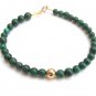 Green Eliate Round 4mm Smooth beads adjustable stacking bracelet
