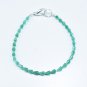 Green Onyx Drop 3X5mm Faceted beads adjustable stacking bracelet