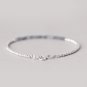 Grey Quartz Round 2mm Faceted beads adjustable stacking bracelet
