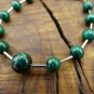 Malachite Round 6-10mm Smooth beads adjustable stacking bracelet