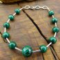 Malachite Round 6-10mm Smooth beads adjustable stacking bracelet