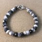 Merlinite Rondelle 8mm Smooth beads adjustable stacking bracelet