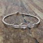 Morganite Oval 10x7mm Faceted beads adjustable stacking bracelet