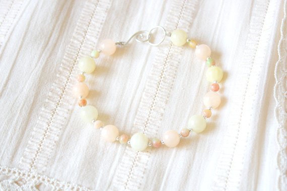 Multi Jade Round 4-6mm Smooth beads adjustable stacking bracelet