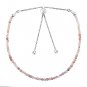Pink Opal Round 2.5mm Faceted beads adjustable stacking bracelet